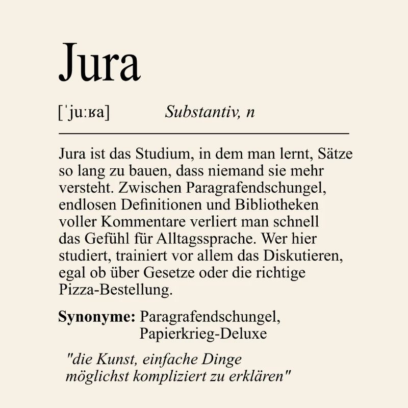 Unispruch "Jura" Student Geschenk, Studenten