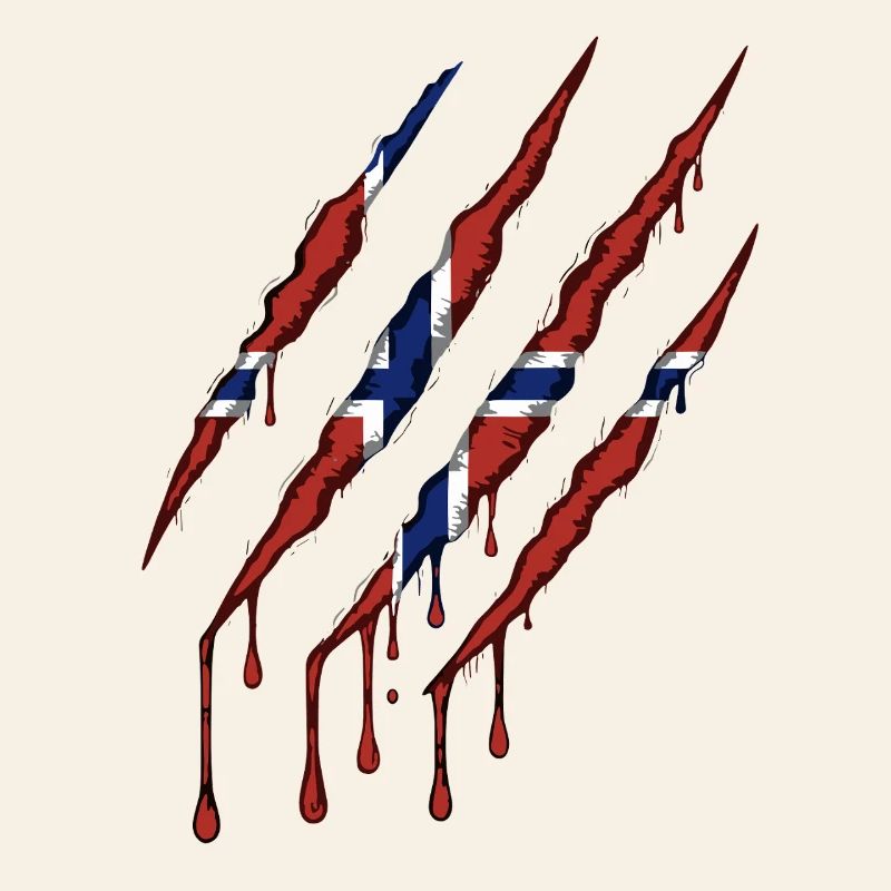 Norway Claw Norge Drapeau Scratch Mark
