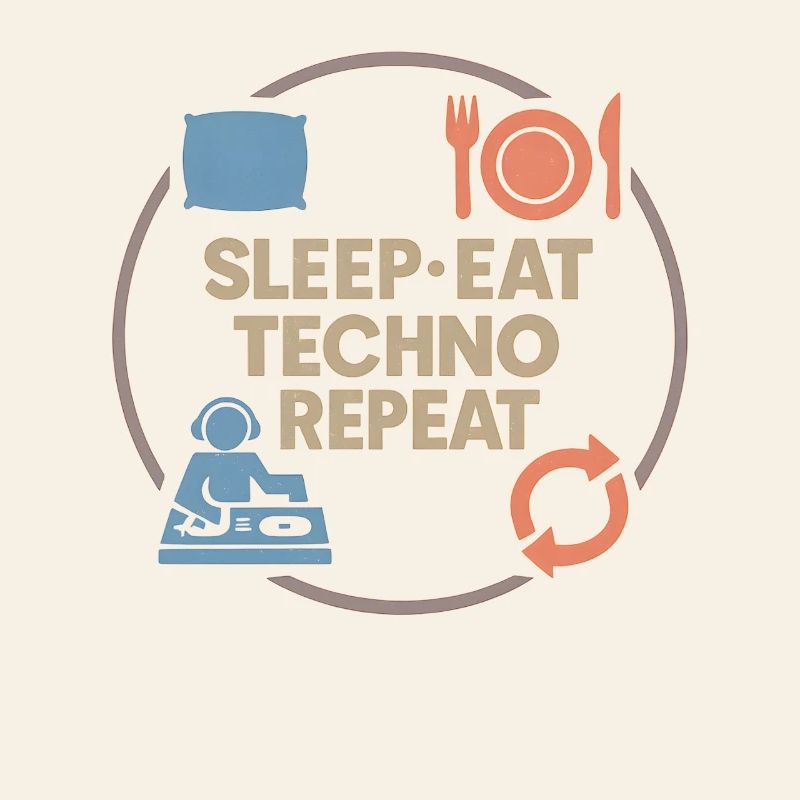 Humour techno – Sommeil · Manger · Techno · Répéter