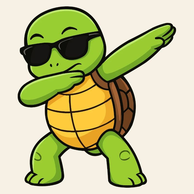 Dab Turtle with sunglasses