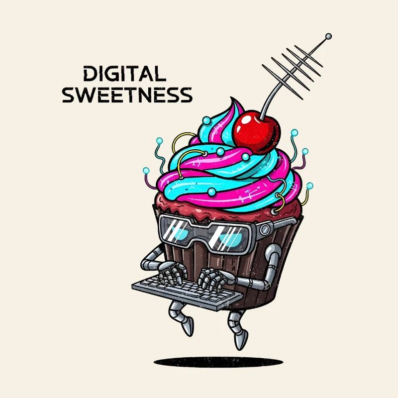 Cyber Cupcake avec robot à clavier