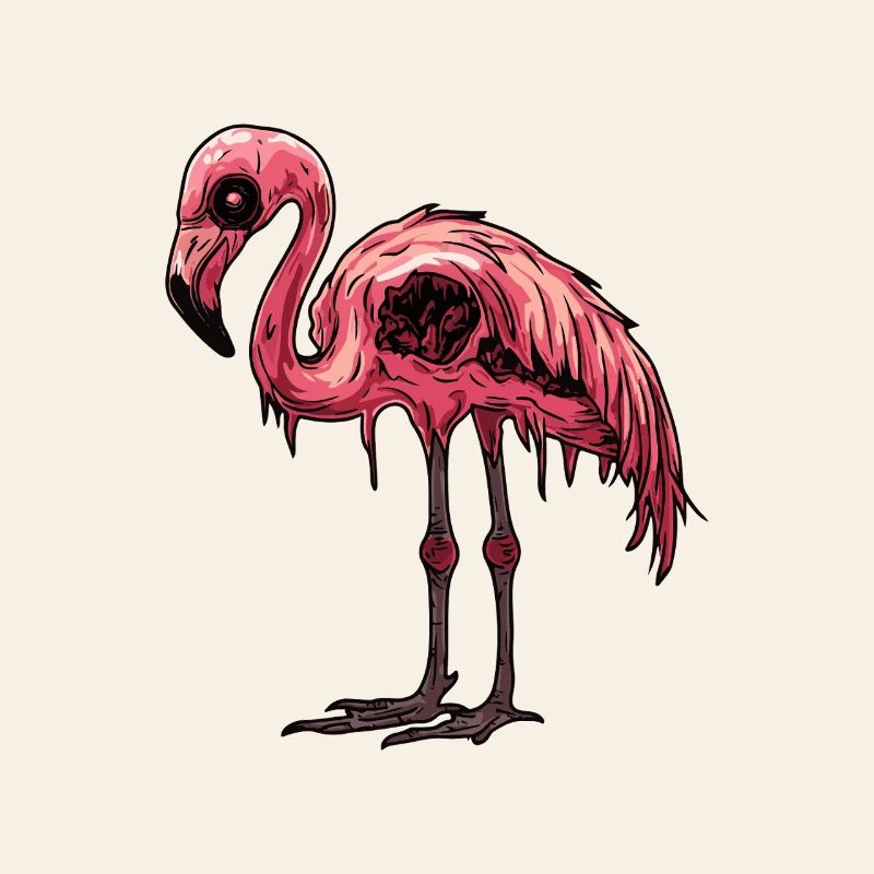 Flamingo Halloween Comic Funny