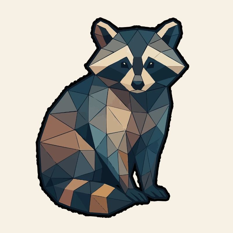 Geometric Raccoon Low Poly