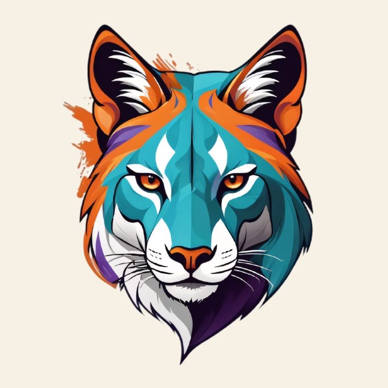 Prismatic tiger head illustration