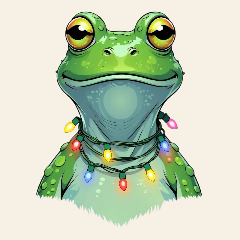 Lichterfrosch mit Weihnachtskette