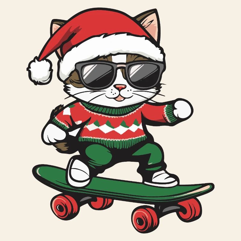 Chat Noël Drôle