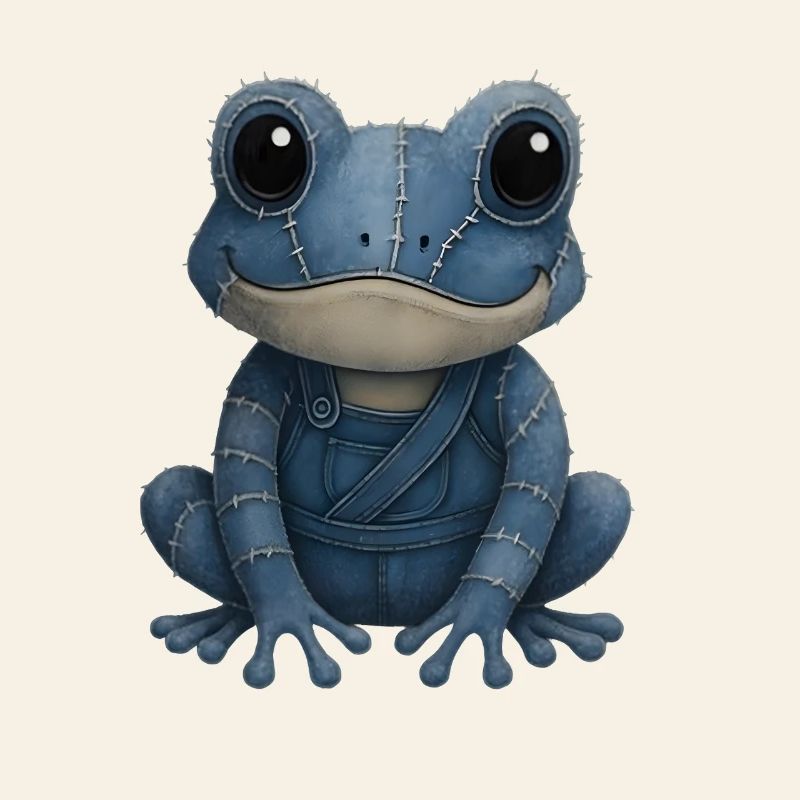 Denim Patchwork Frosch