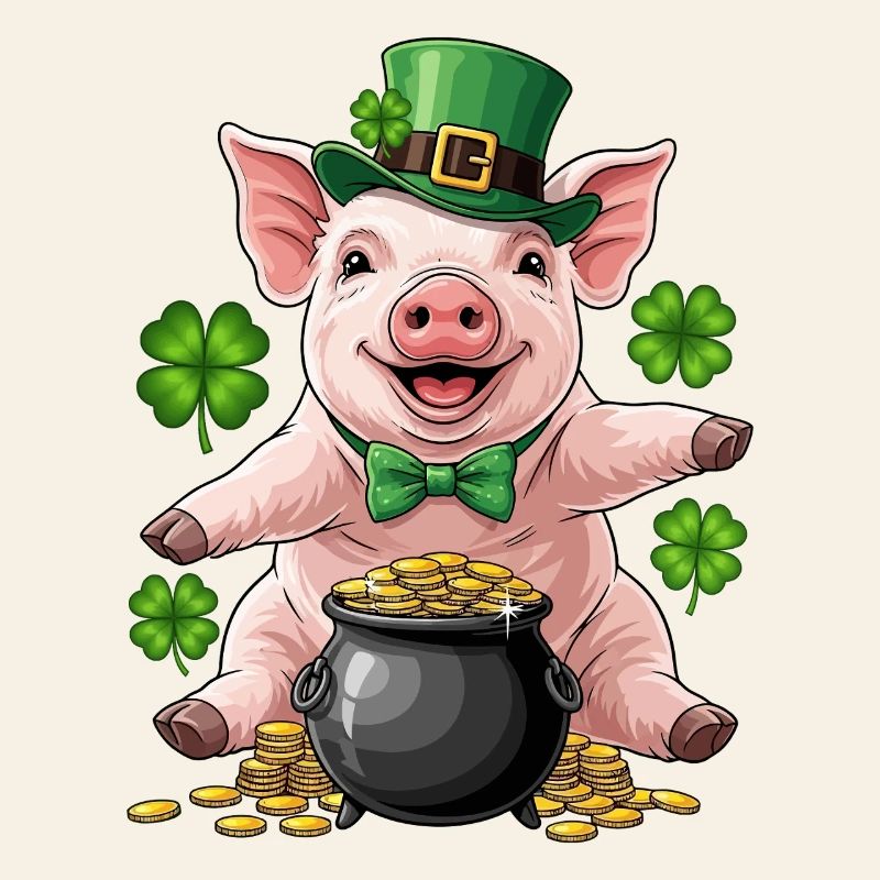 Trèfle de cochon chanceux