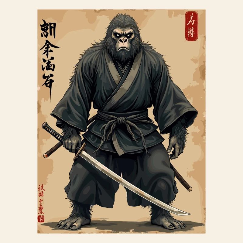Gorille Samouraï avec Katana