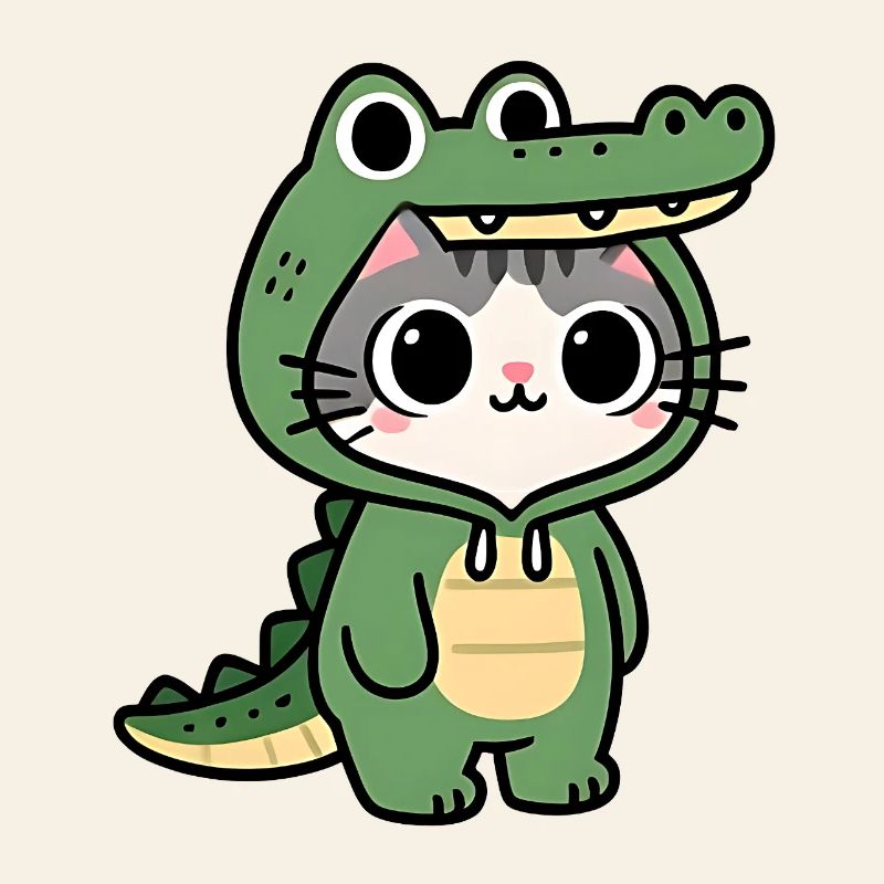 Chat crocodile Kawaii
