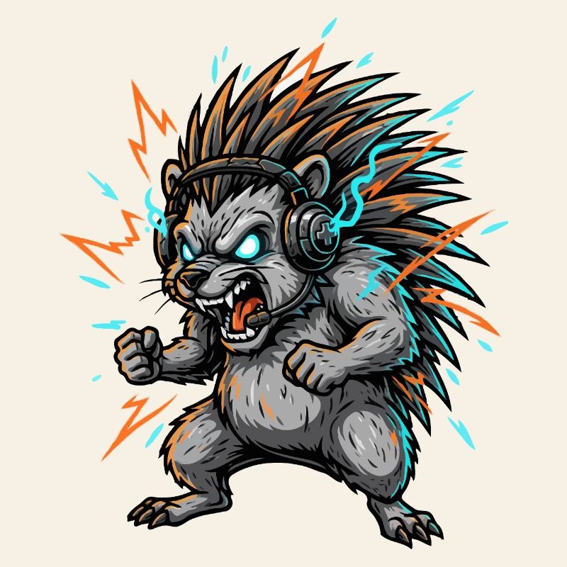 Electric cyber Hedgehog DJ