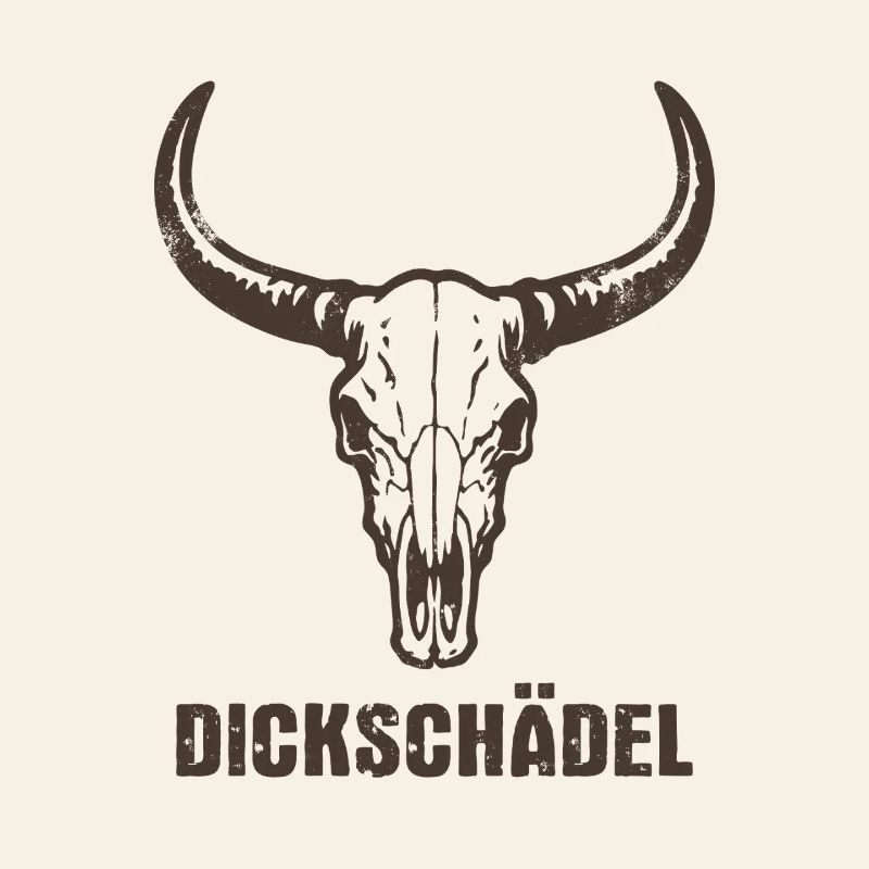 Stierkopf Schädel mit Hörnern - Dickschädel