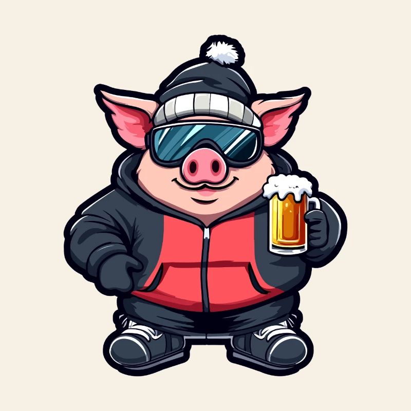 Sow Piglet Ski Goggles Skiing