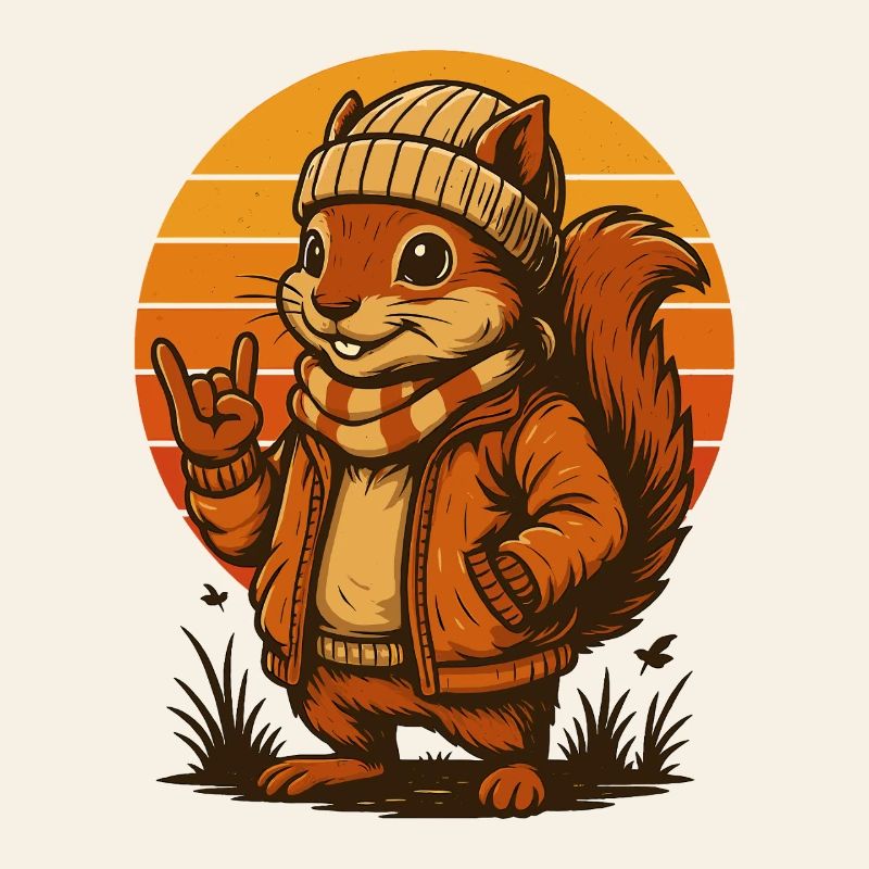 Cool squirrel in retro look
