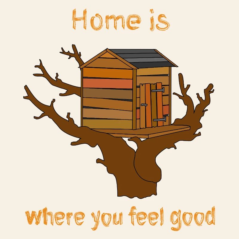 Maison dans l’arbre avec texte