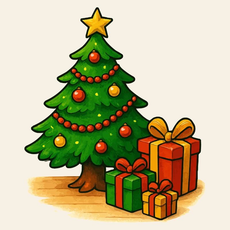 Weihnachtsbaum mit Geschenken Muster