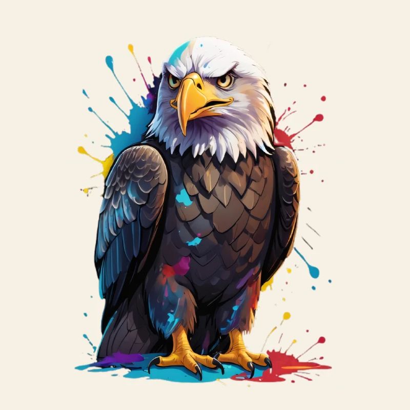 Aigle coloré avec des éclaboussures de peinture