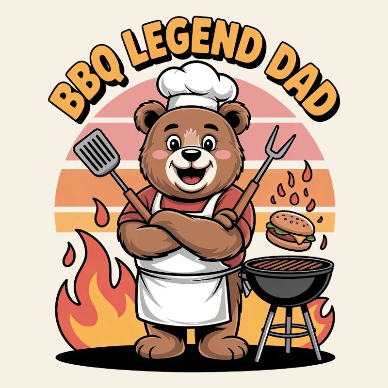 BBQ Legend Dad Drôle bbq expert Bear Design