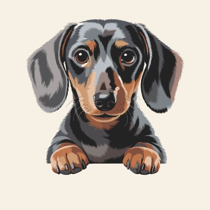 Illustration de chiot teckel