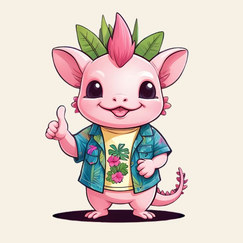 Kawaii Drachen im Hawaiihemd