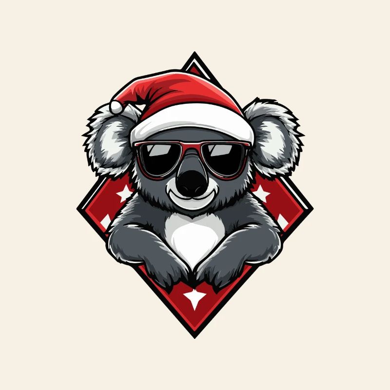 Christmas Koala with Sunglasses