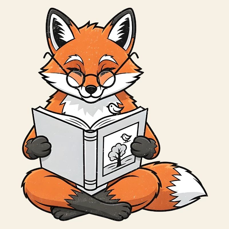 Reading Fox Book Motif