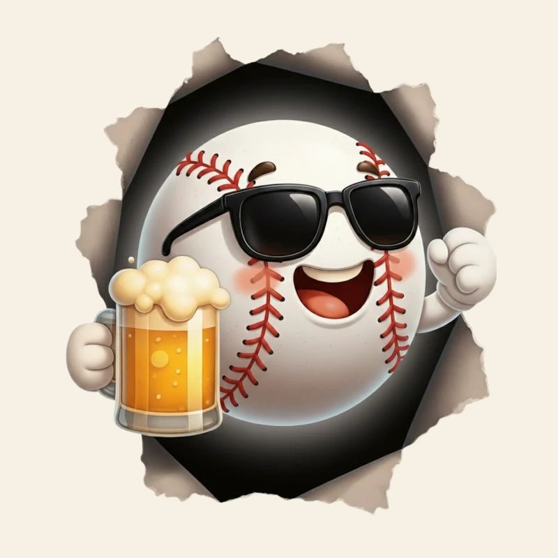 Baseball Spaß-Maske mit Bierglas