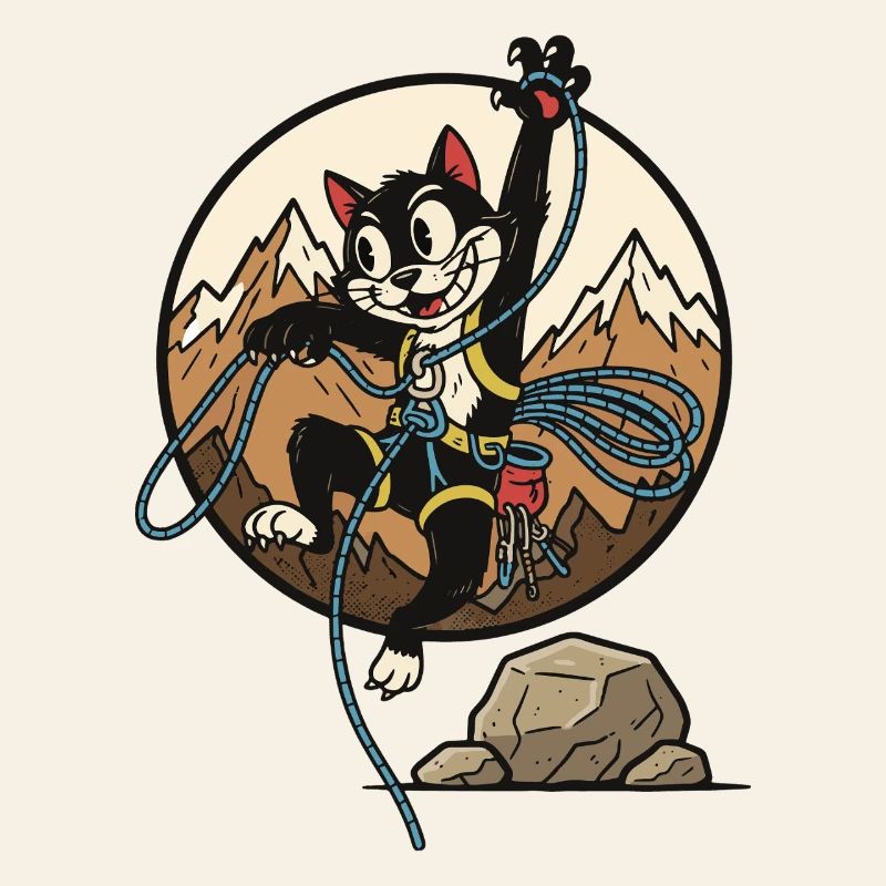 Drôle de conception d’aventure d’escalade de type chat