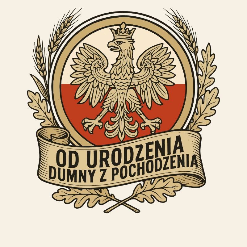 Born Proud Polish Eagle Emblem