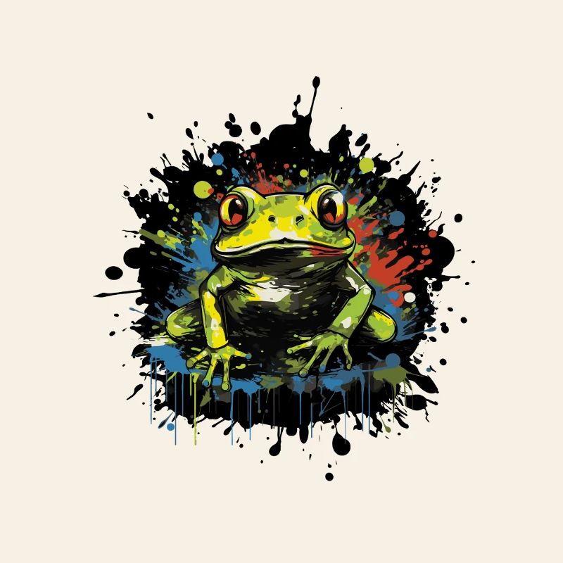 Farbklecks Frosch Neon Stil