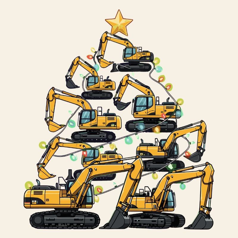 Funny Excavator Christmas Tree Gift
