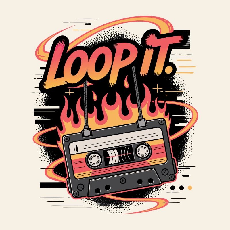 Retro Kassette Loop It Musikdesign