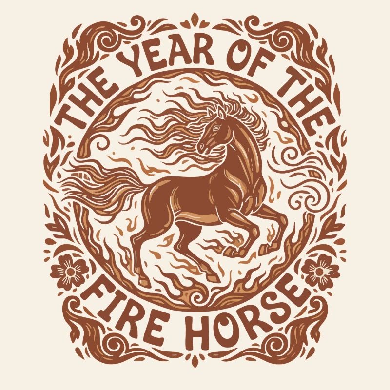 Année de la conception de la célébration du cheval de feu