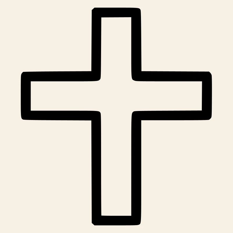 Thick Cross Outline Comic Icon