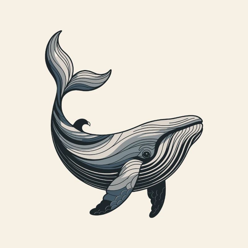 Linienwal: Blaues Waldesign
