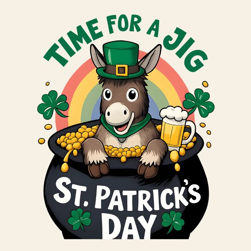 St. Patrick's Day Esel Goldtopf Regenbogen