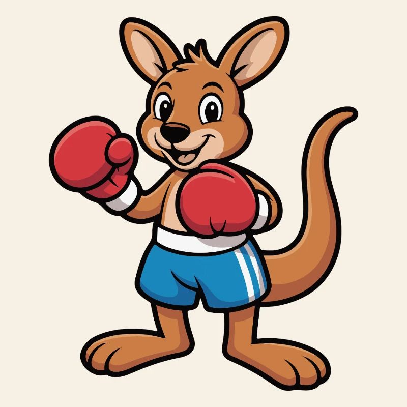 Kangaroo Boxer Cartoon – Wrestler
