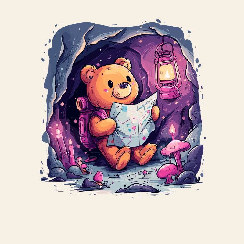 Teddy bear on a discovery tour