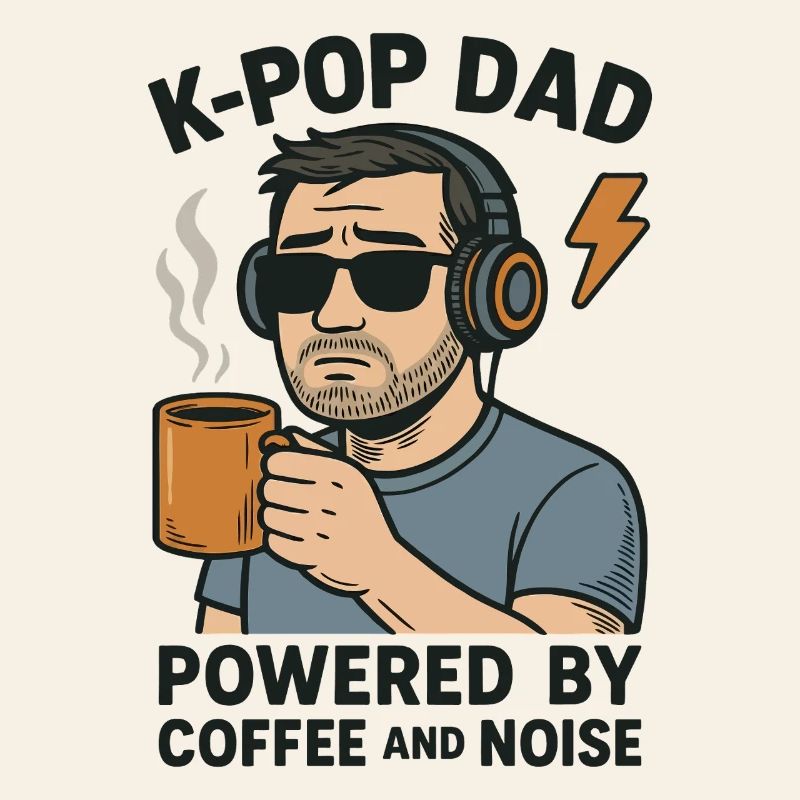 K Pop Dad alimenté par le café et le bruit