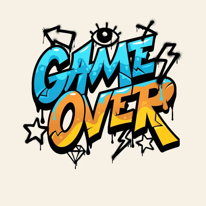 Game Over Graffiti Néon
