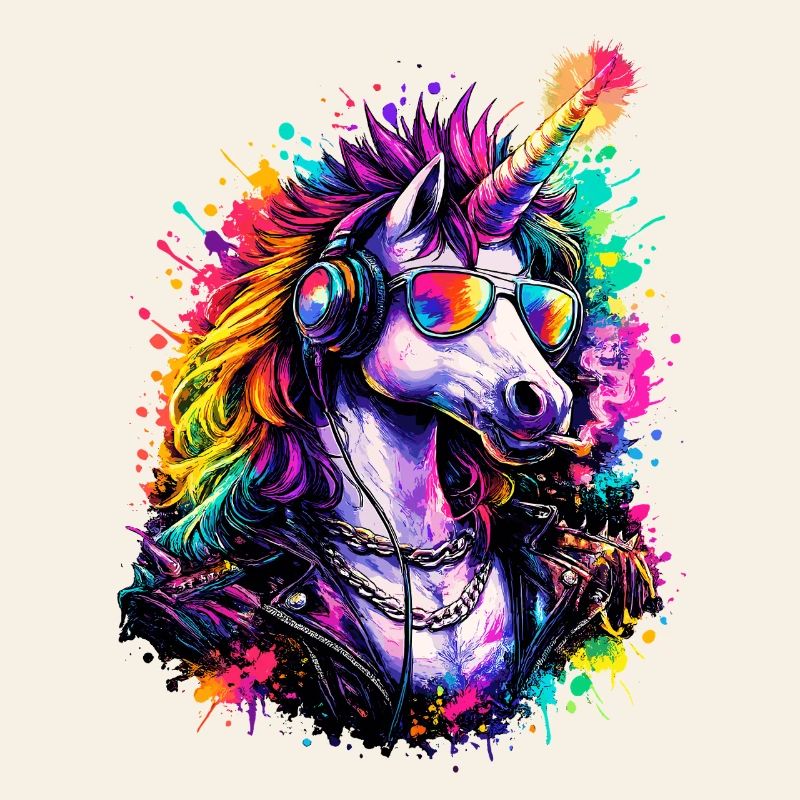 Cooles Einhorn DJ mit Kopfhörern