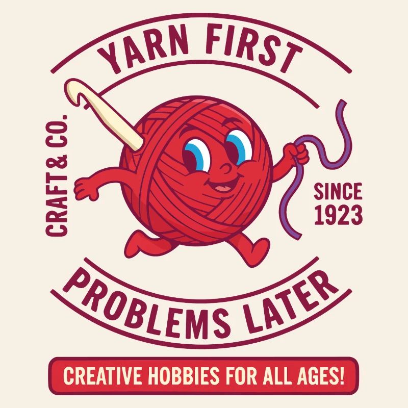 Yarn First Problems Later Funny Crochet Lover Yarn