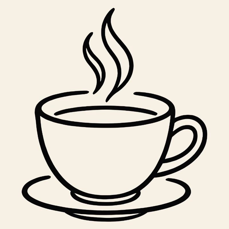 Coffee cup in minimal lines
