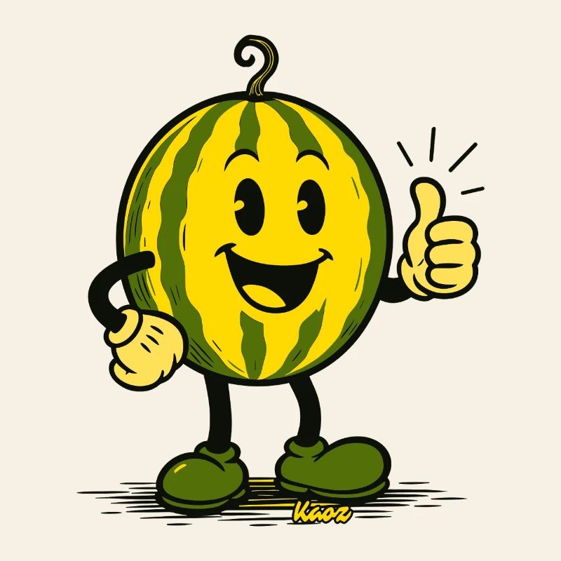 Dessin animé joyeux de pastèque