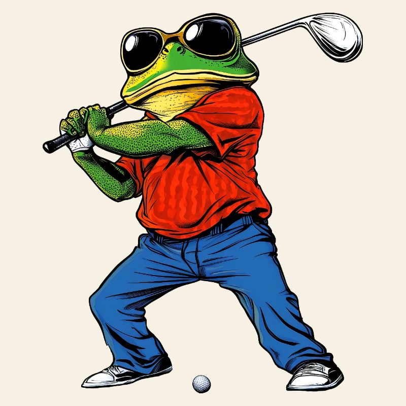 Golfing frog