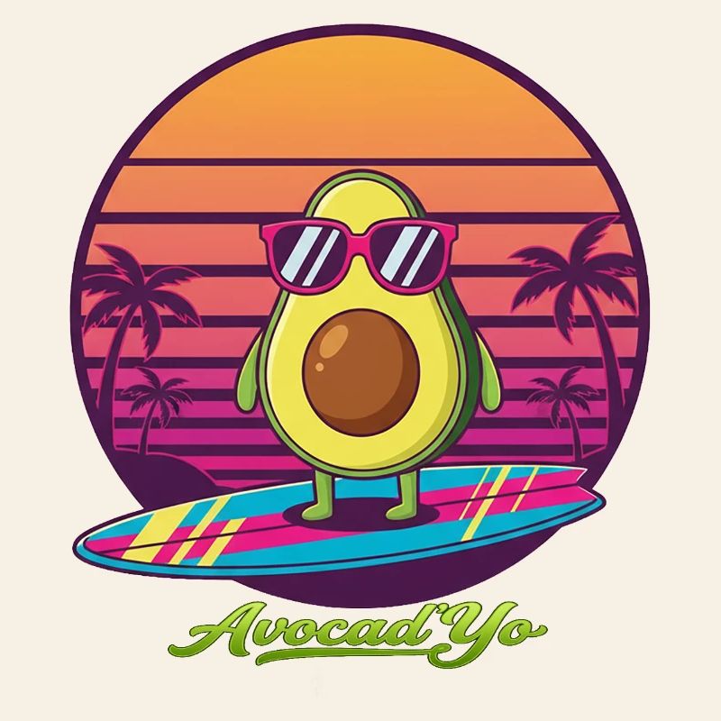 Avocado-Surf vor Retro-Sunset