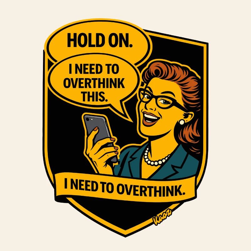 Retro Comic Überdenken - Overthinker