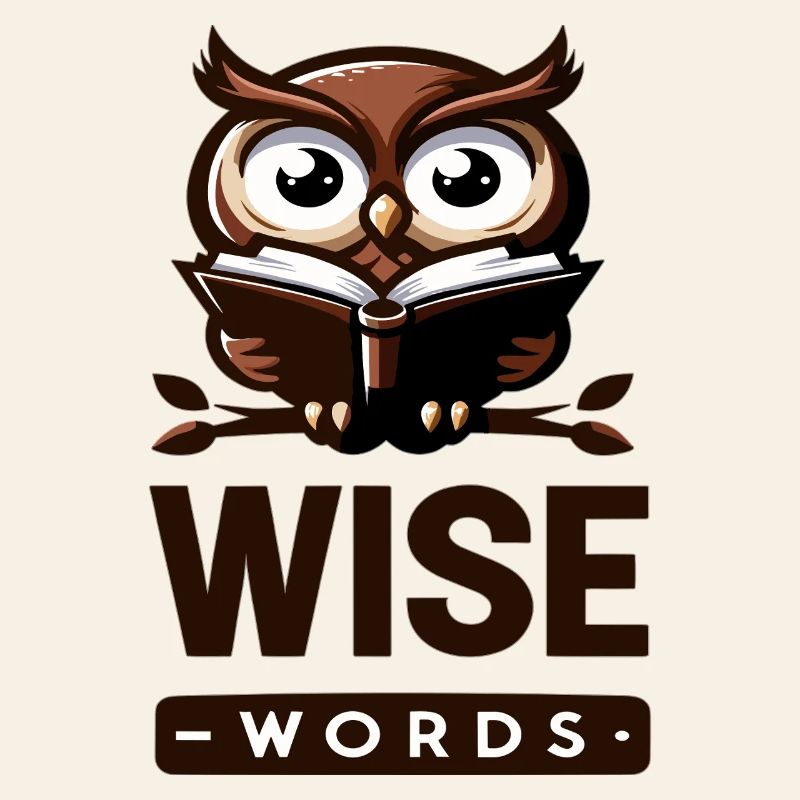 Weise Eule mit Buch – Wörter