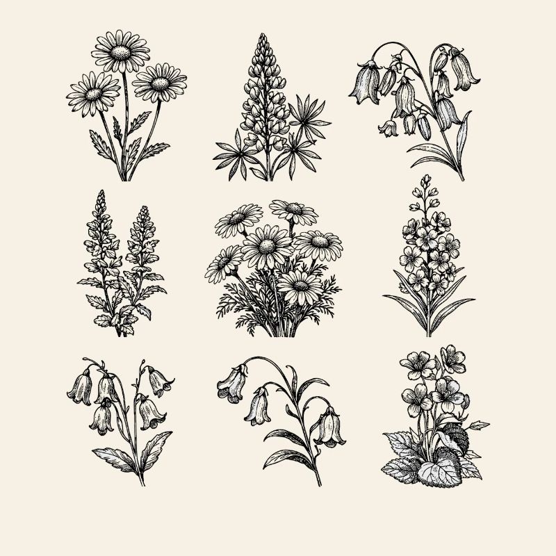 Night Blossom Botanical Pattern