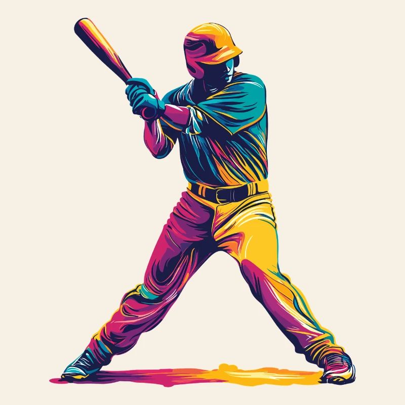 Battoir de baseball à explosion de couleur